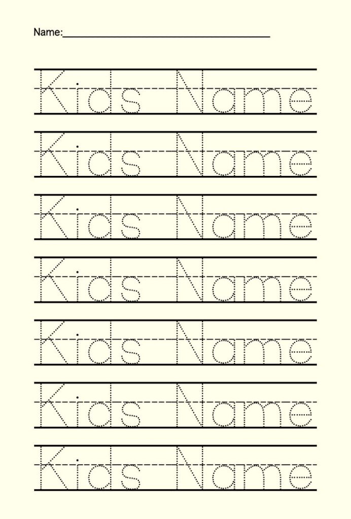 Free Name Tracing Worksheets For Kindergarten