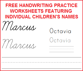 Free Handwriting Worksheets With Child s Name Student Handouts