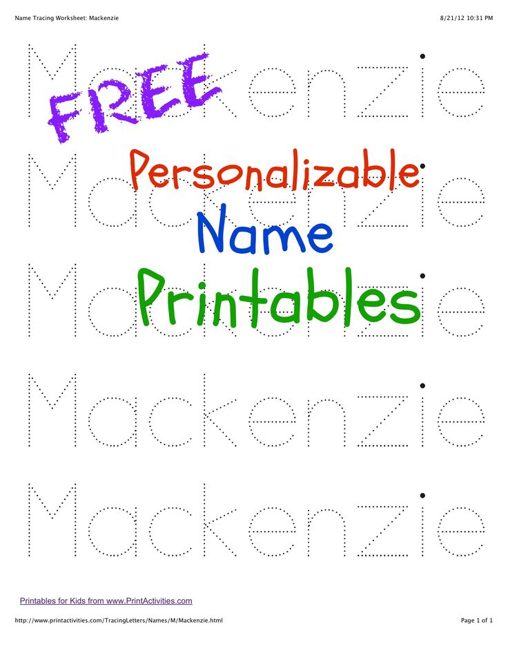 Free Printable Preschool Name Worksheets