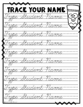 Trace Your Name EDITABLE CURSIVE Teaching Cursive Writing Teaching Cursive Cursive Practice