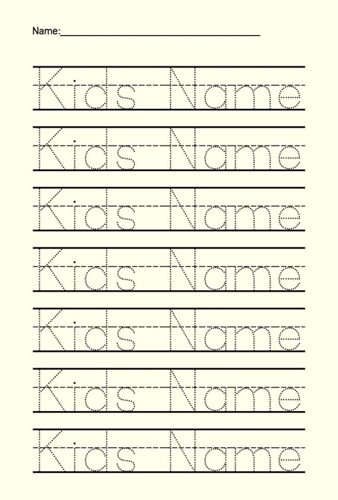 Handwriting Worksheets Tracing Name