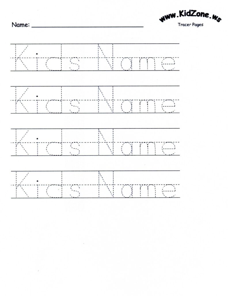 Name Tracing Worksheet Preschool