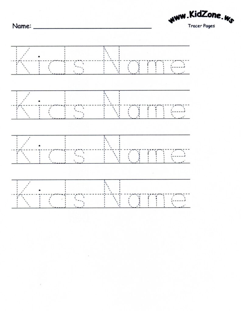 Free Printable Tracing Pages Names