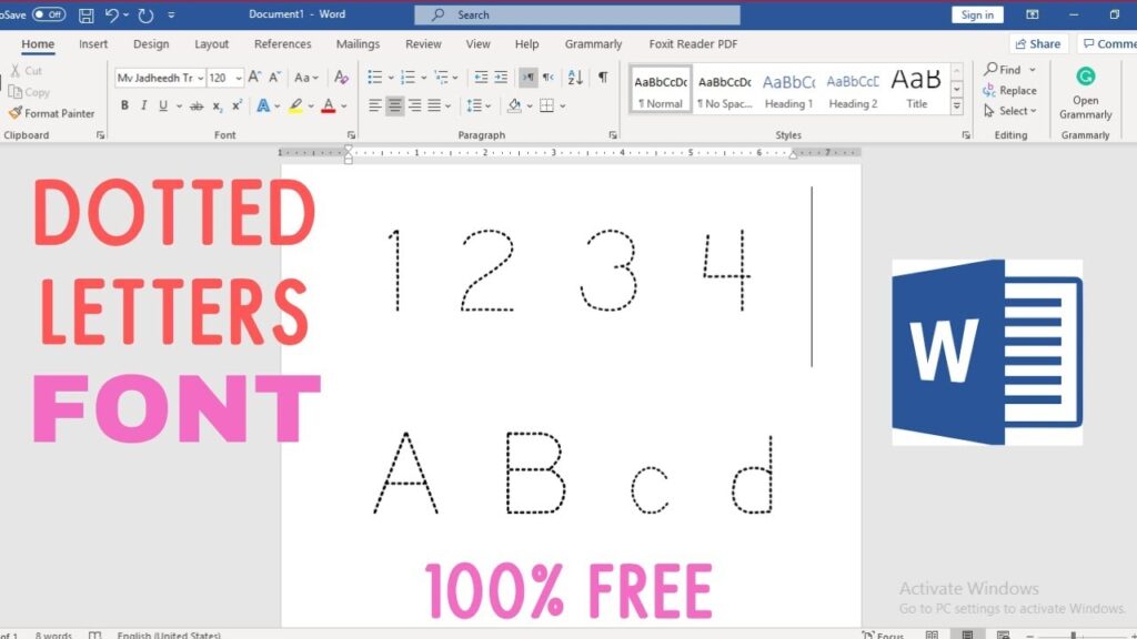 Dotted Letters Font In Word FREE Quickly Create Tracing Letters For Toddlers In Microsoft Word YouTube