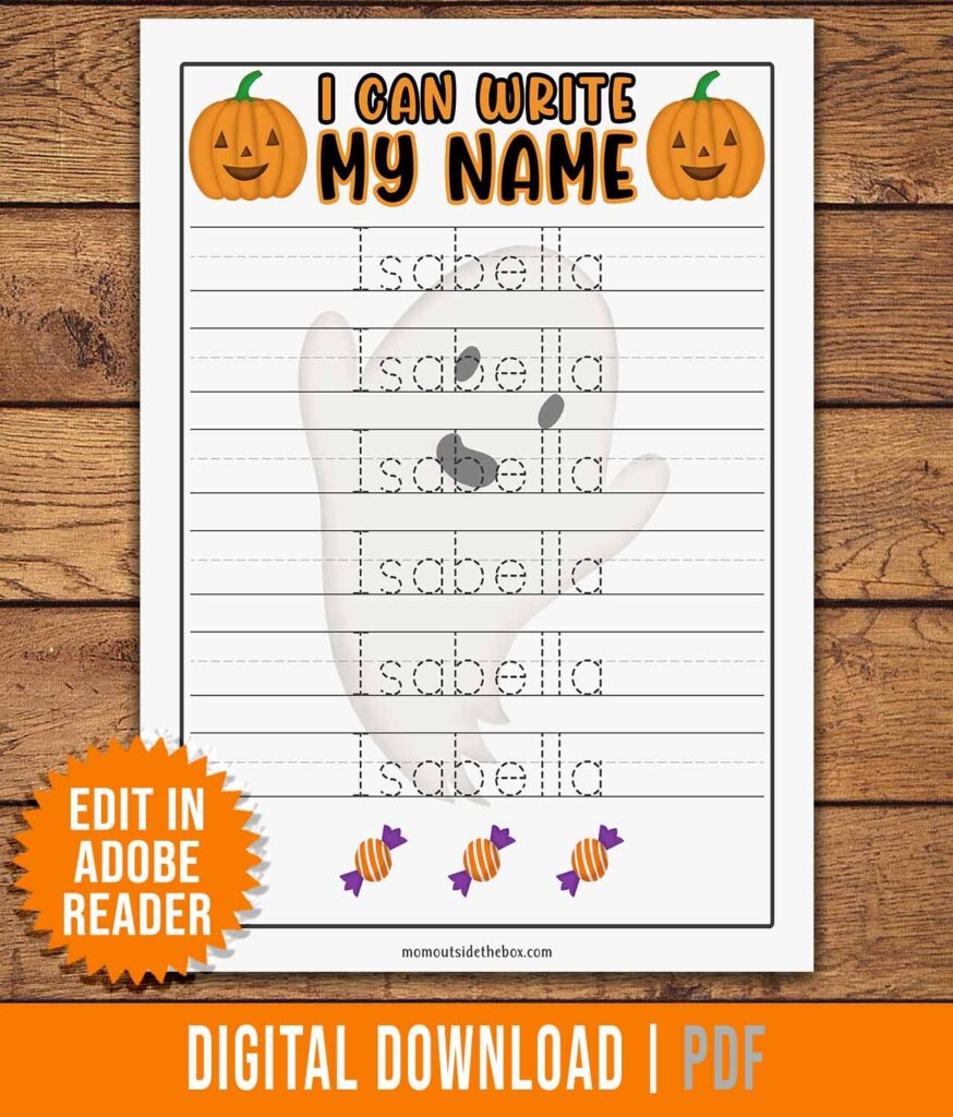 Editable Halloween Name Tracing Worksheets With Alphabet Tracing And Number Tracing Worksheets Mom Outside The Box