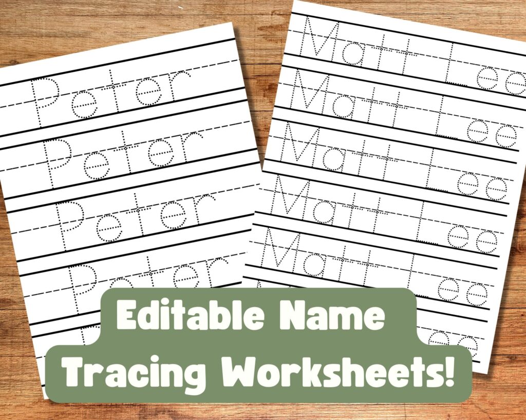 Editable Name Tracing Sheet Handwriting Practice Etsy