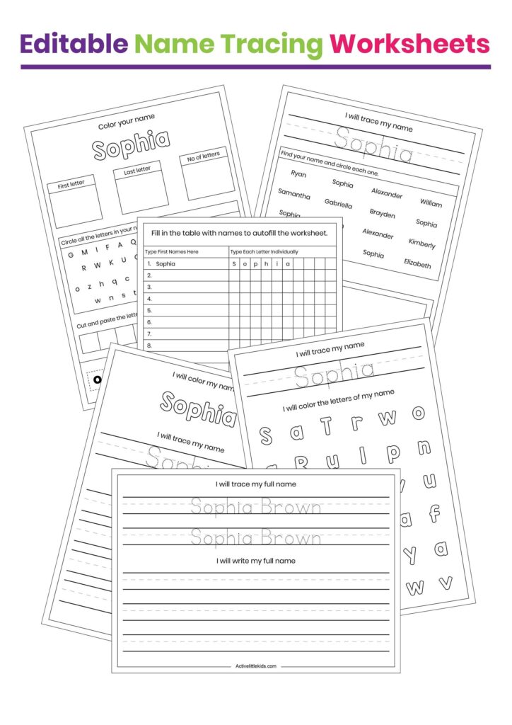 Editable Name Tracing Worksheets Name Tracing Worksheets Etsy Israel