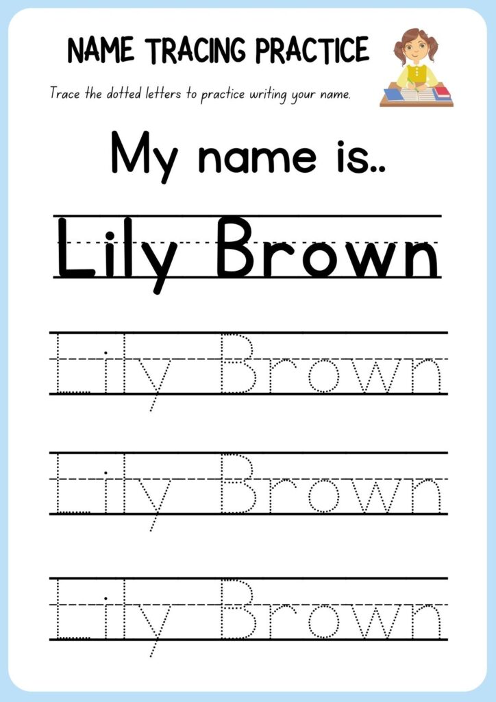 Customizable Traceable Letter Free Printable Name Name Tracing Worksheets