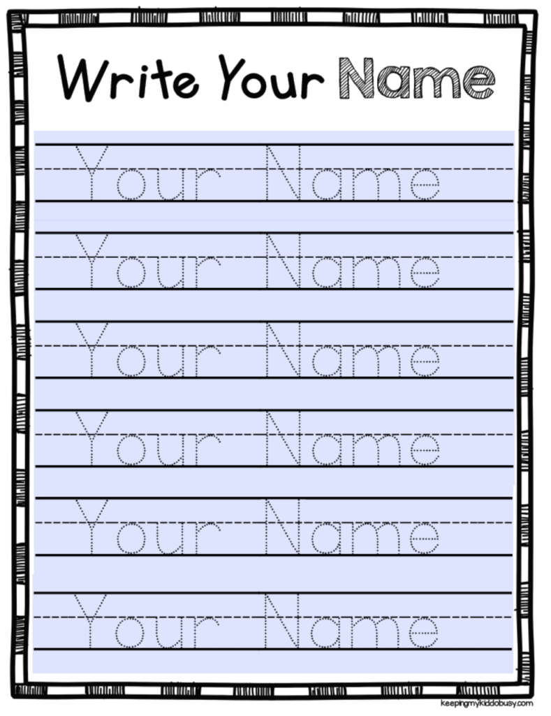 Name Tracing Worksheets Preschool Free
