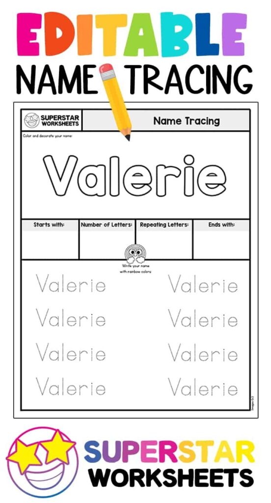 Free Editable Name Tracing Worksheets Great For Extra Name Tracing Practice For Preschoolers And St Name Tracing Worksheets Name Writing Practice Name Tracing