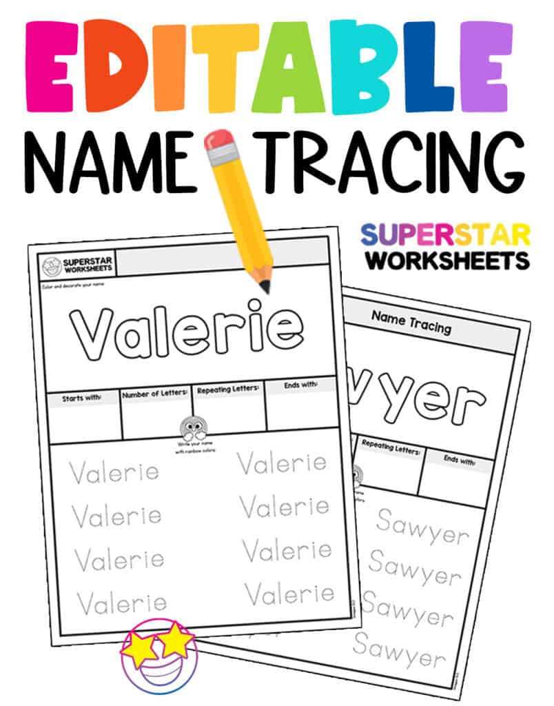 Free Editable Name Tracing Worksheets Great For Extra Name Tracing Practice For Preschoolers And Stude Name Tracing Worksheets Name Tracing Tracing Worksheets