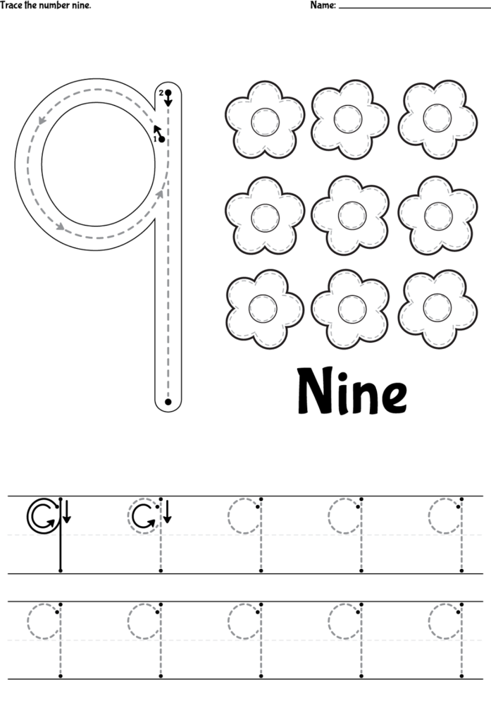 Free Number 9 Worksheets Activity Shelter