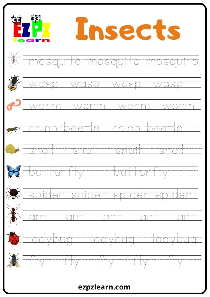 Word Tracing Worksheets Pdf