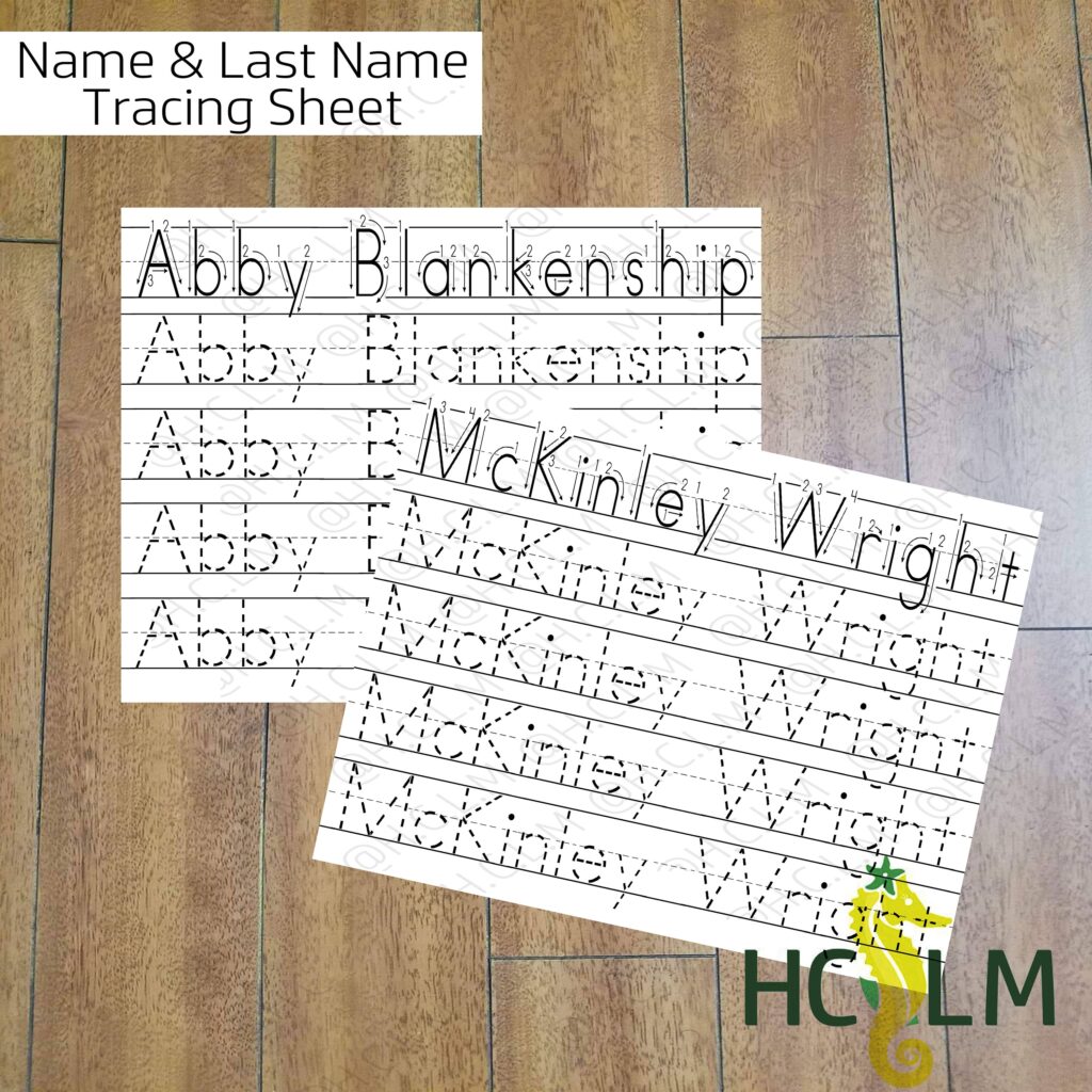 Kids First Last Name Tracing Worksheet Learning To Write Etsy Canada