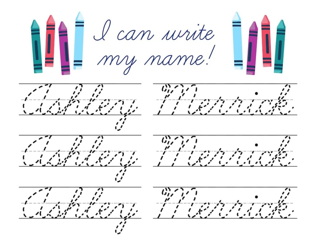 Name Tracing Worksheet Cursive