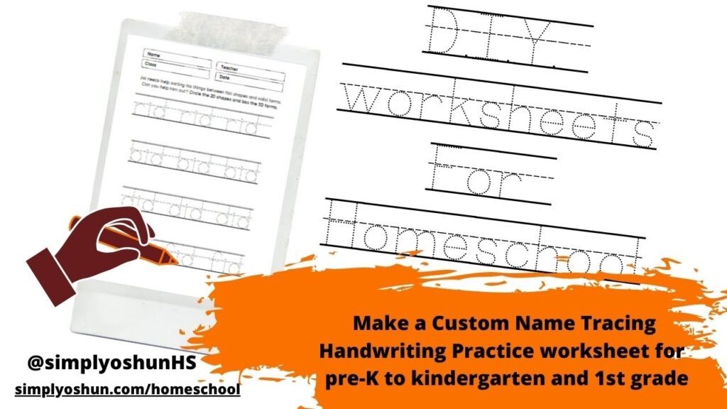 Make A Custom Name Tracing Handwriting Practice Worksheet For Pre K To Kindergarten And 1st Grade YouTube