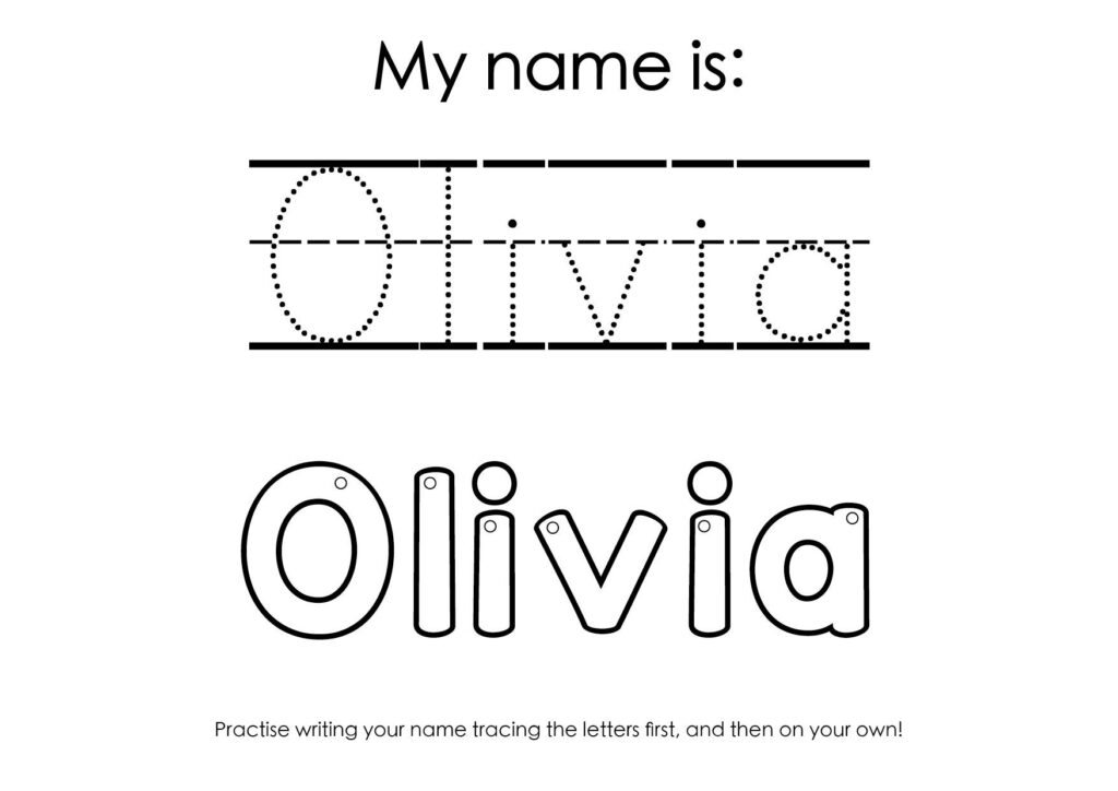 Olivia Name Tracing Worksheet - Nametracing Worksheets