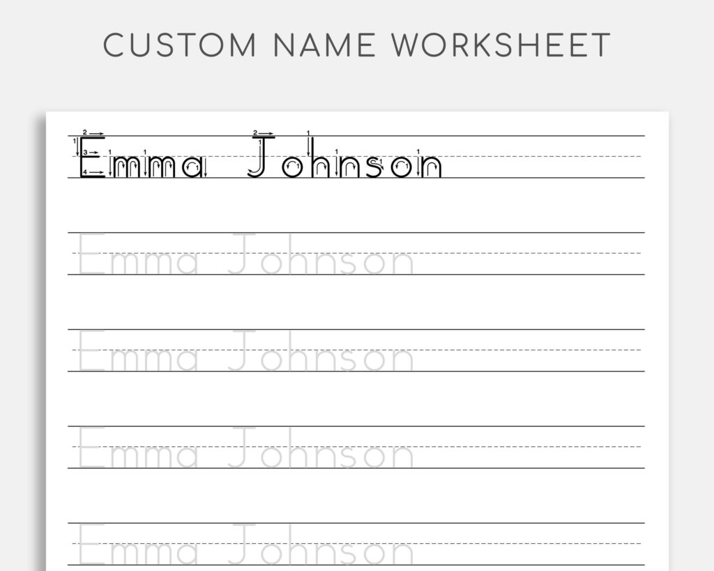 Printable Name Tracing Cards Worksheet