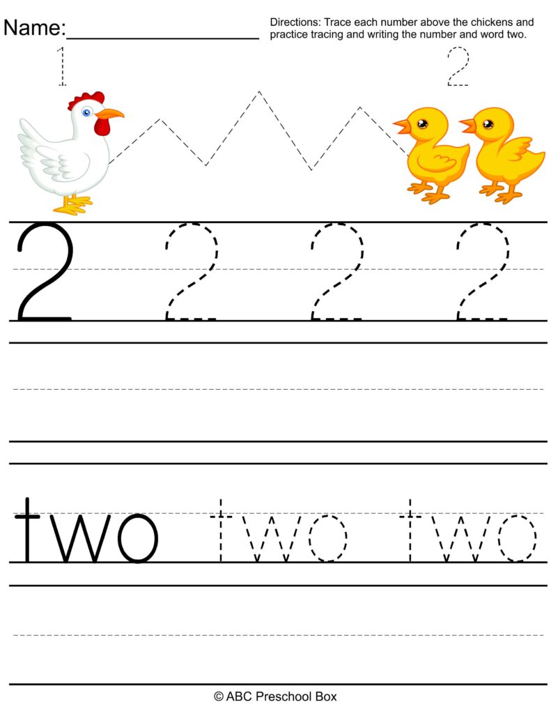 Number 2 Preschool Worksheet From Abcpreschoolbox