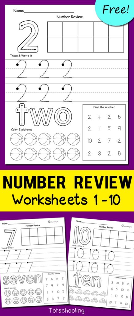 Number Review Worksheets Totschooling Toddler Preschool Kindergarten Educational Printables