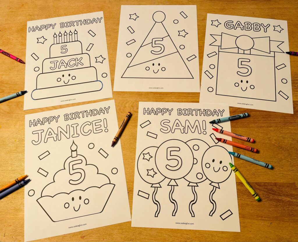 Personalized Birthday Coloring Pages For Kids Kids Birthday Etsy Australia