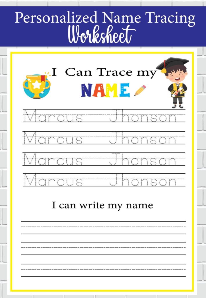 Personalized Name Tracing Worksheet For Toddlers Preschool Etsy Australia