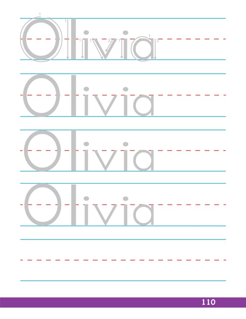 Practice Writing The Name Olivia Worksheets For Your Etsy UK