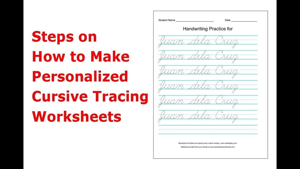 Steps On How To Make Personalized Cursive Tracing Worksheets YouTube