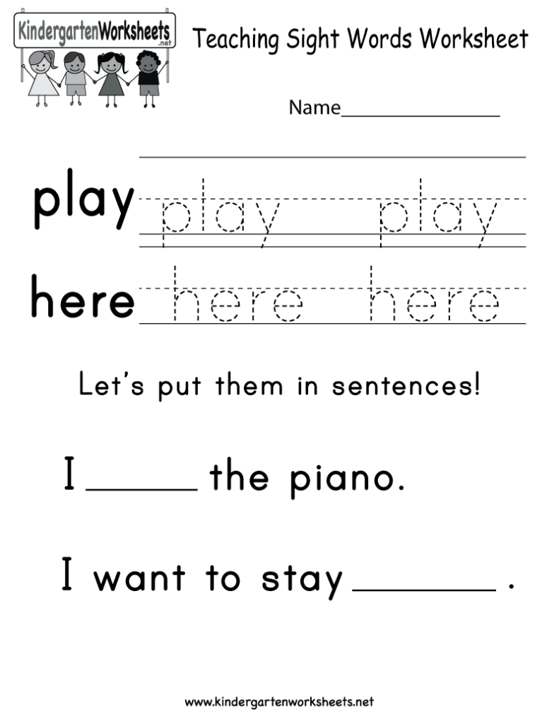 Word Tracing Worksheets For Kindergarten Pdf