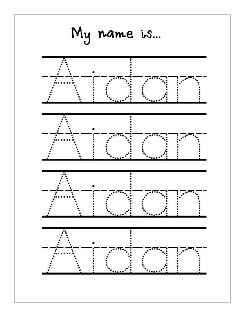 Free Printable Free Name Tracing Worksheets For Preschool