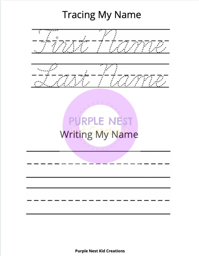 Tracing And Writing My Name In Cursive Worksheet Educational Etsy Australia